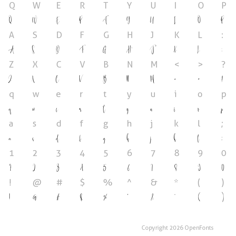 Character Map of Hellonita Regular