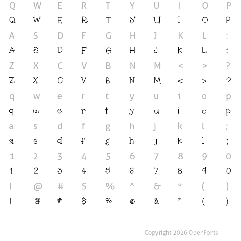 Character Map of HelloPippi Medium