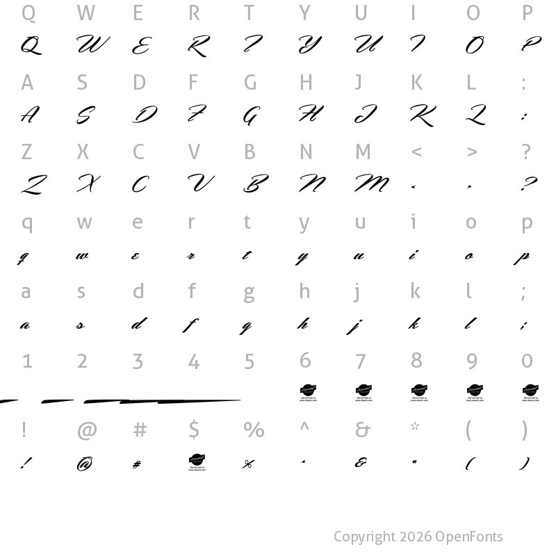 Character Map of Hemmet Personal Use Only Regular