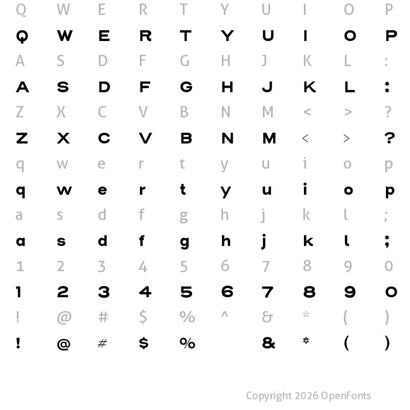 Character Map of Henderson Sans Basic Bold