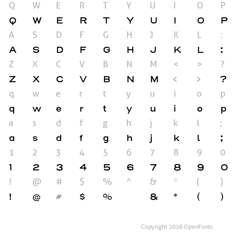 Character Map of Henderson Sans Basic SemiBold