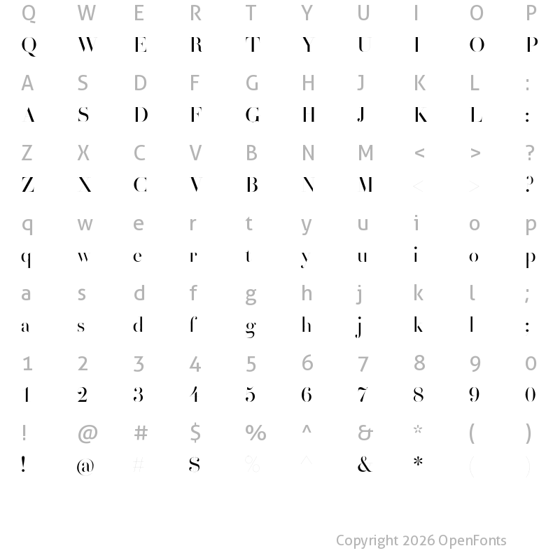 Character Map of Henri Didot Regular