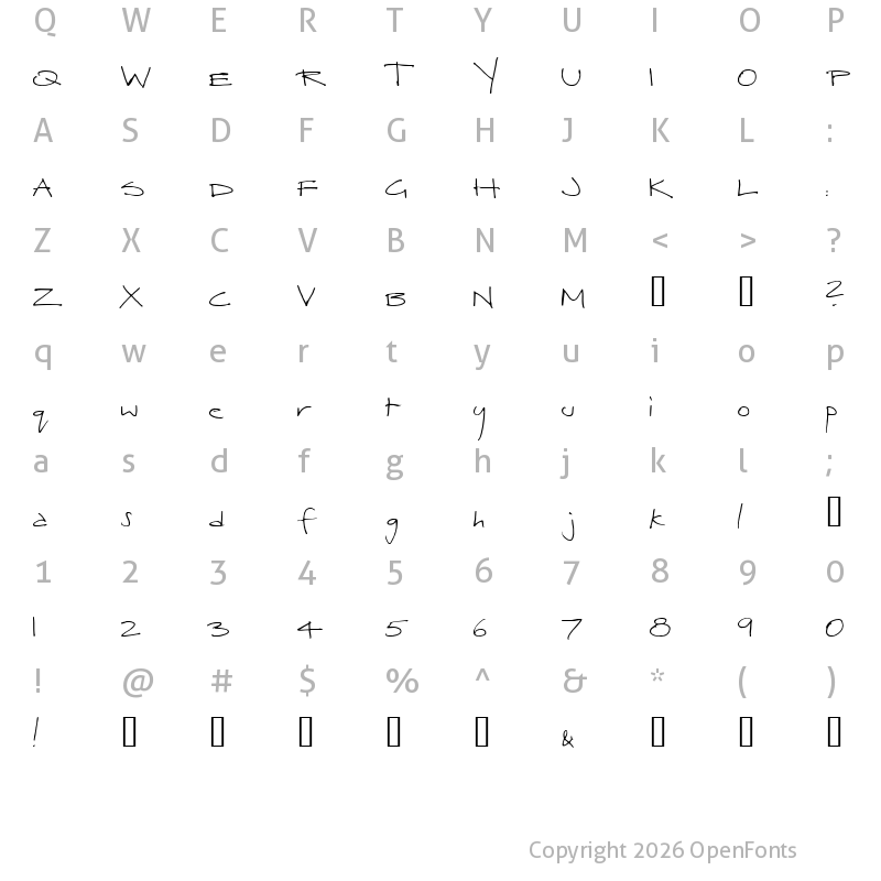 Character Map of Herbert Regular
