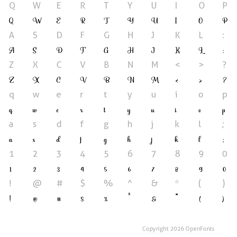 Character Map of Hermaze Regular