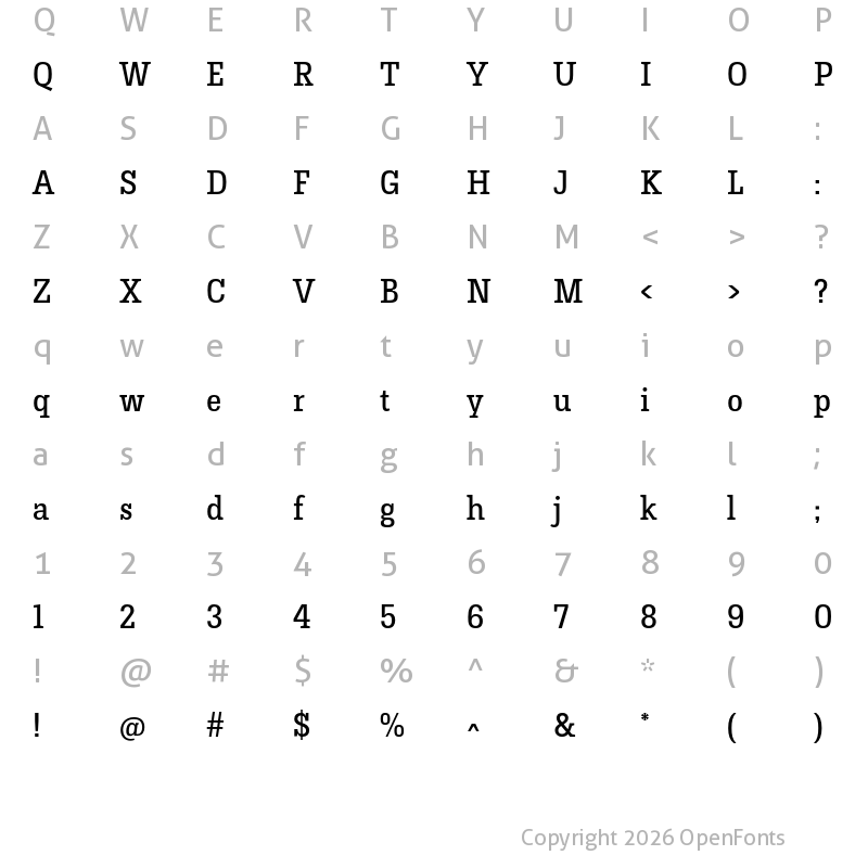 Character Map of HermeneusOne Regular