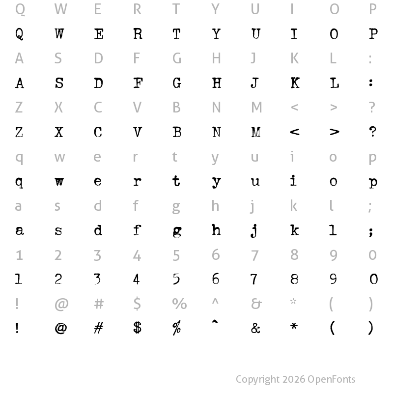 Character Map of HERMES 1943 Regular