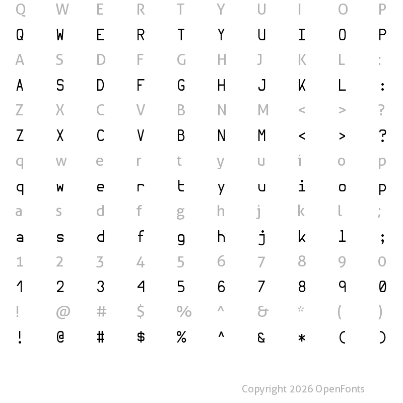 Character Map of Hermit Light