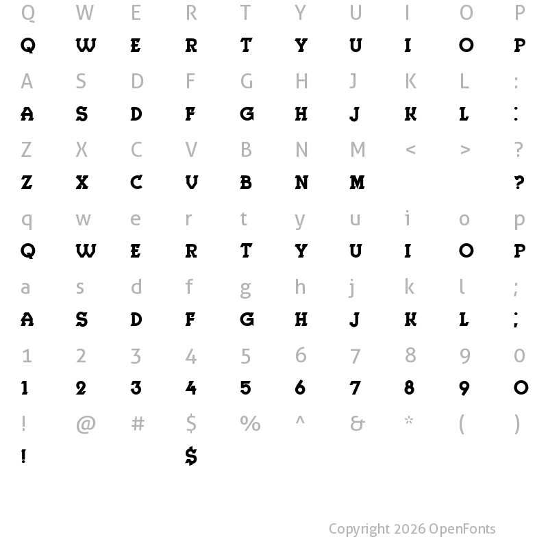Character Map of Herne Regular