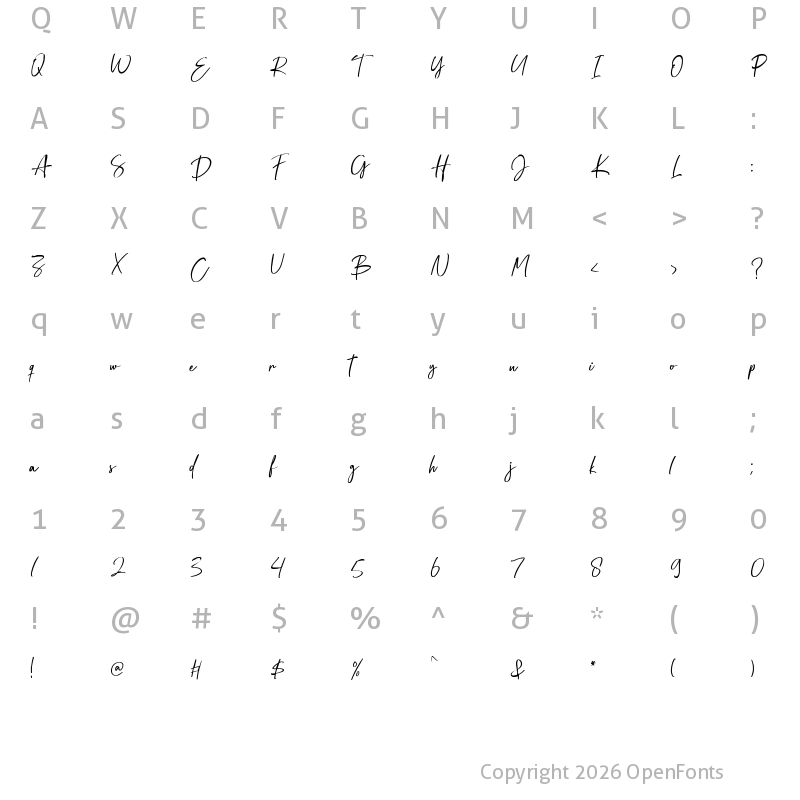 Character Map of Herstond Regular
