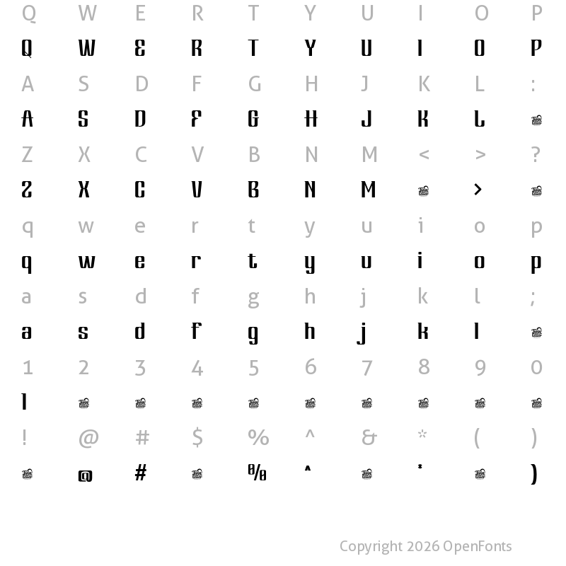 Character Map of HERVIA Trial Regular