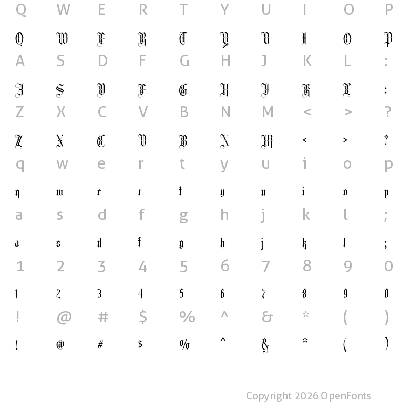 Character Map of Hewalk Regular