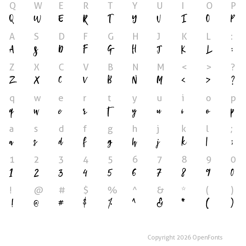 Character Map of Hey Buttercup! Regular