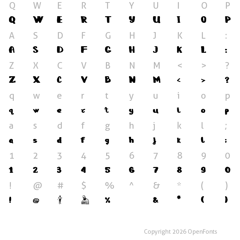 Character Map of Hey Lola! Regular