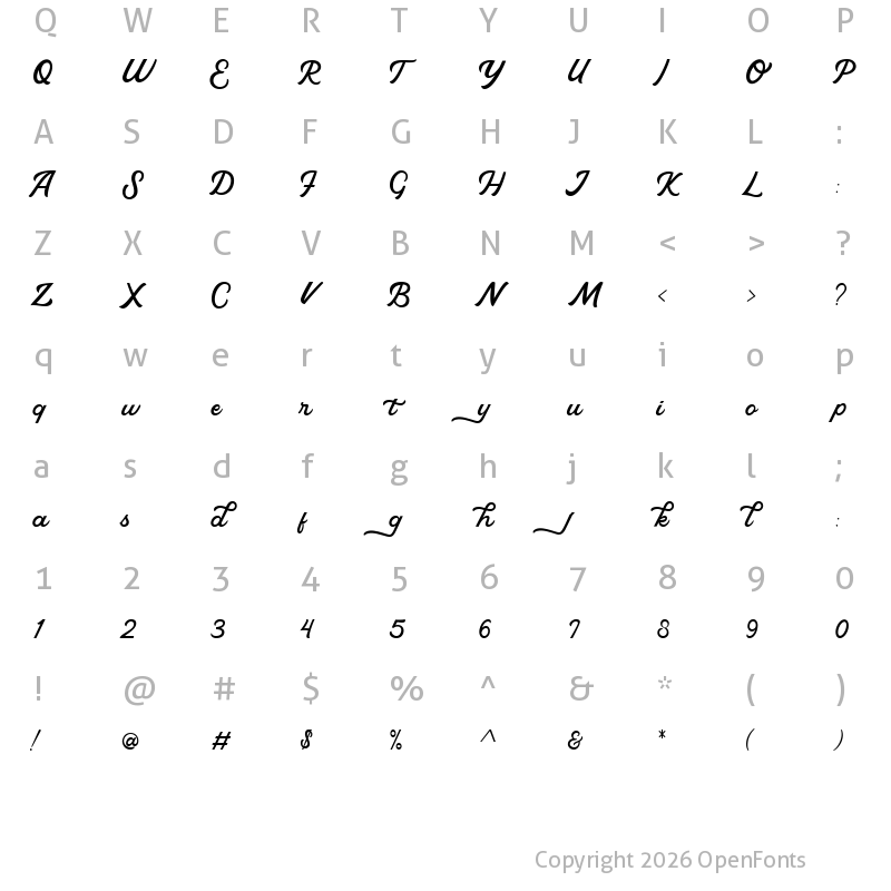 Character Map of Hey Monday Regular