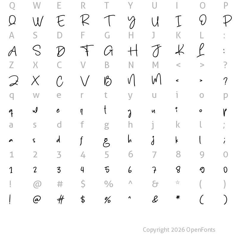 Character Map of Hey Yoga Regular