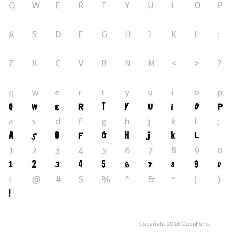 Character Map of heyboy!heygirl! Regular