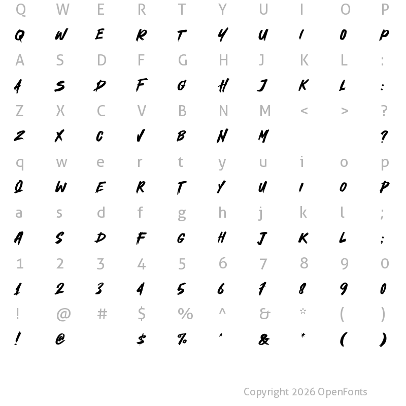 Character Map of Heydex Regular