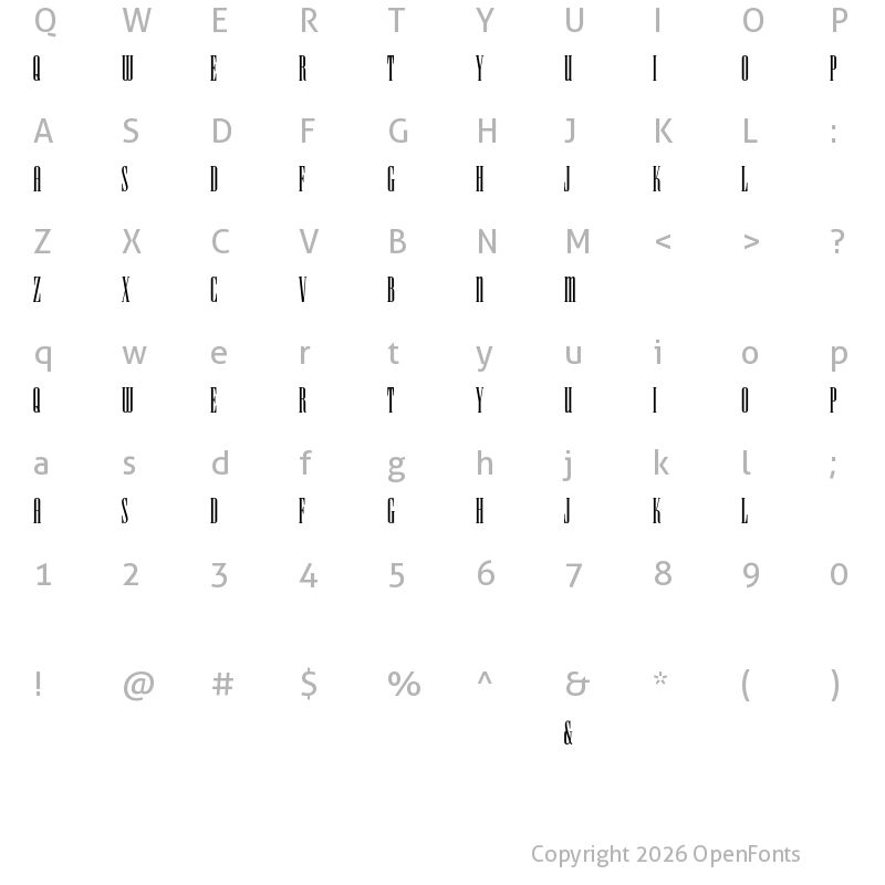 Character Map of HFF Iconic Ionic Regular