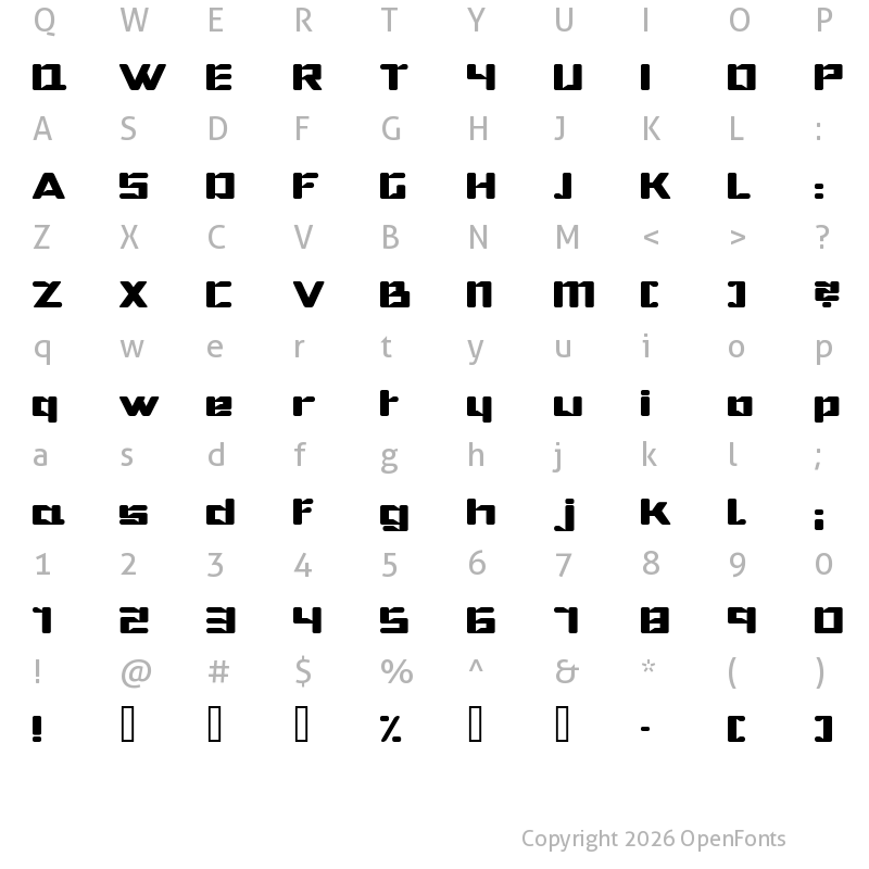 Character Map of Hibernate Regular