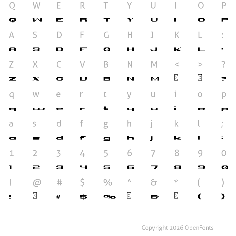 Character Map of Hibora Regular