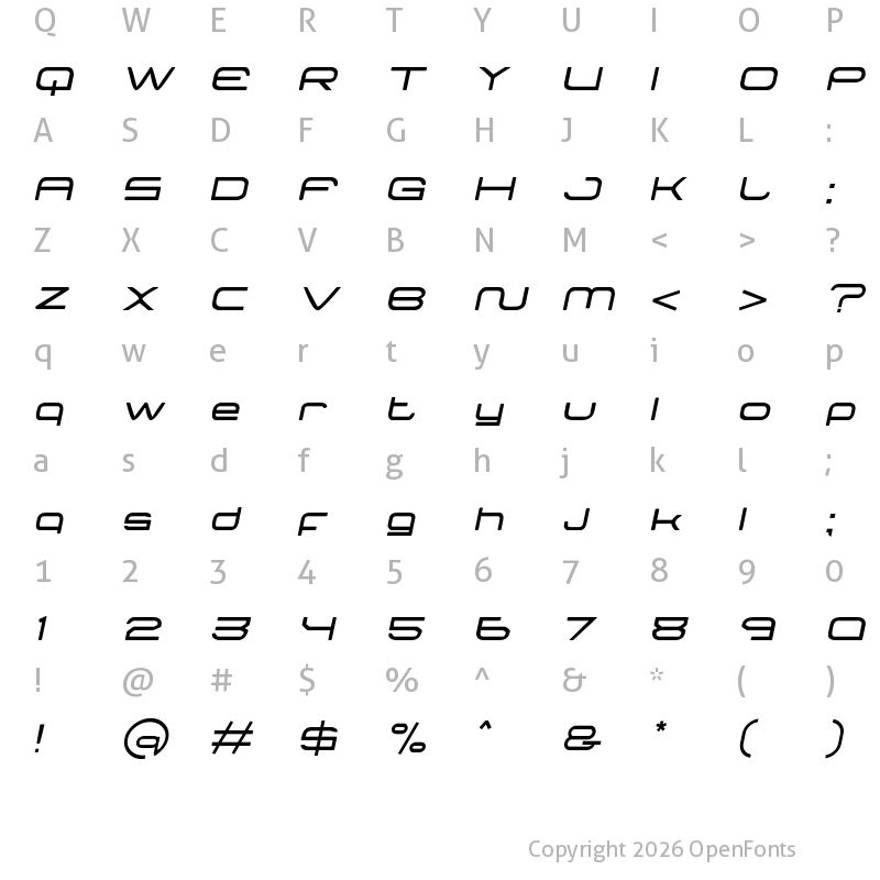 Character Map of HIBRAS Regular