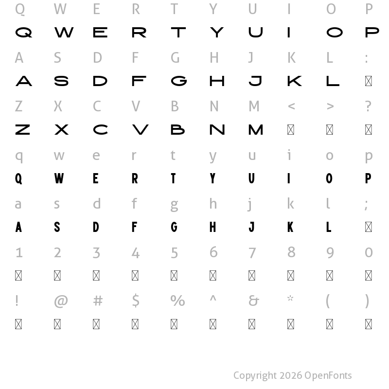 Character Map of High Cruiser PERSONAL USE ONLY