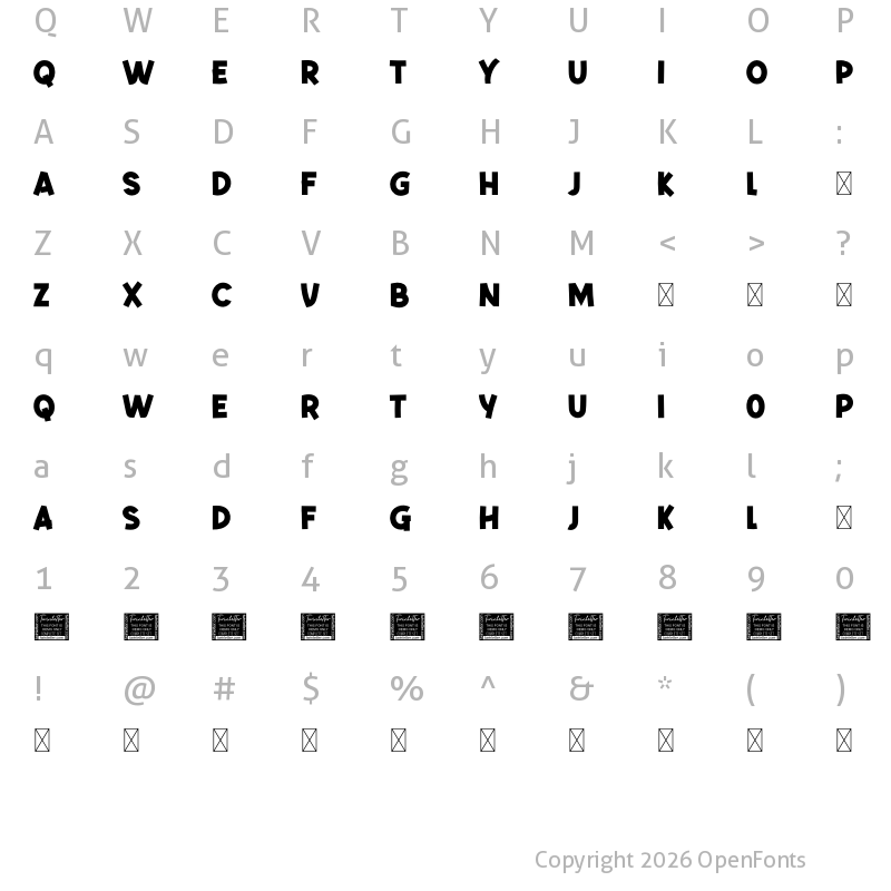 Character Map of High Mount Personal Use
