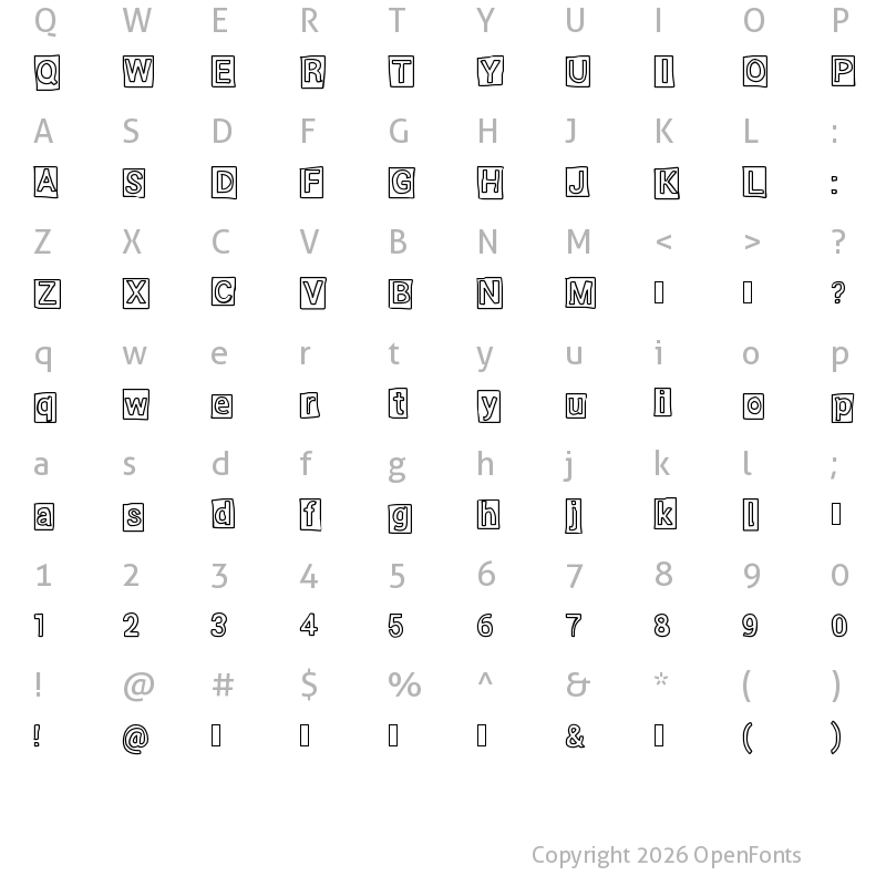 Character Map of Highlight Medium