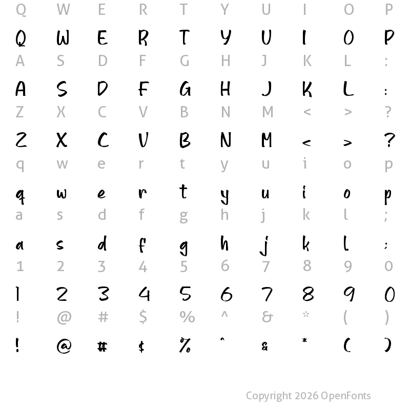 Character Map of Hightfull Regular