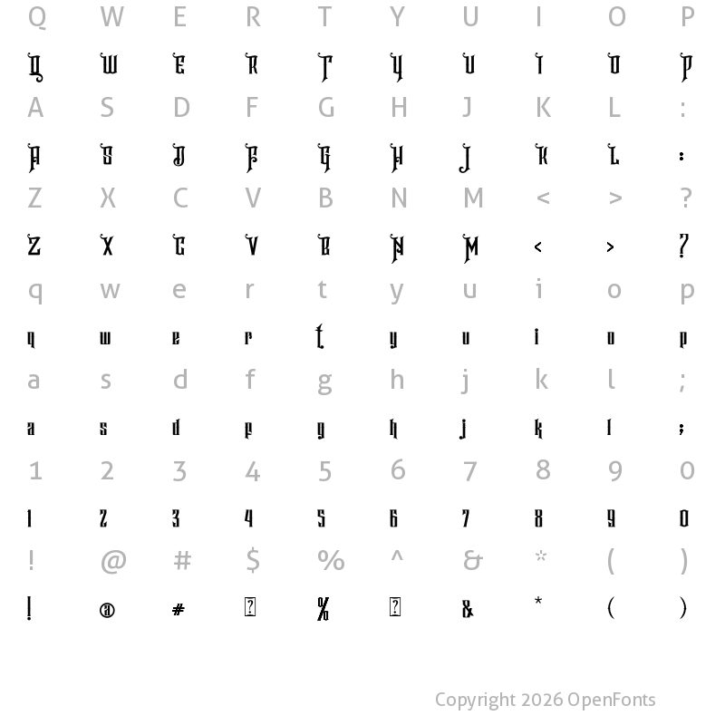 Character Map of Hijrah_DEMO Regular