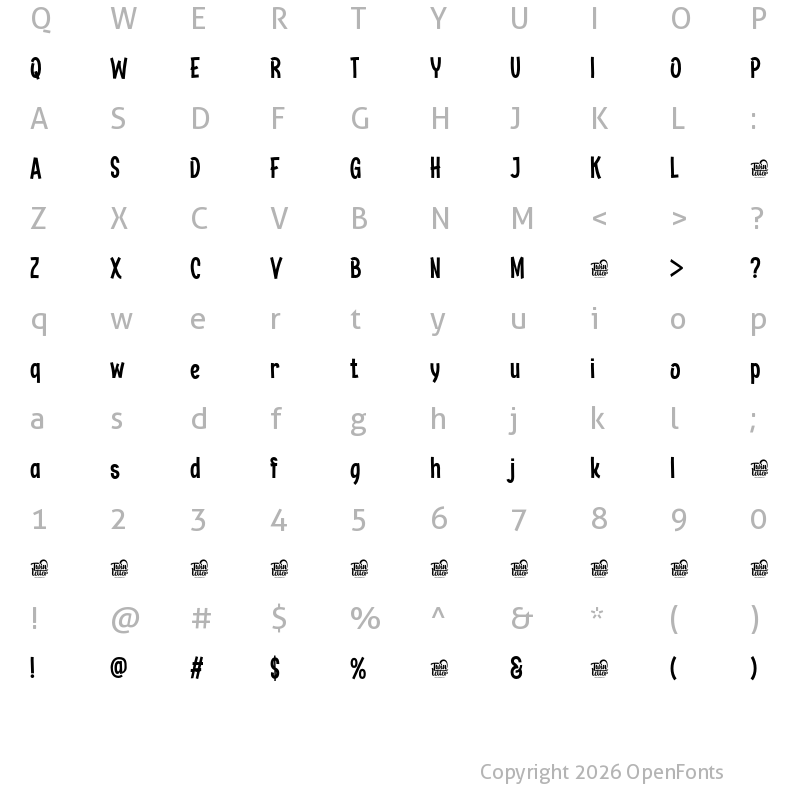 Character Map of HIKRAN trial Regular