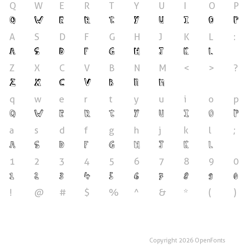 Character Map of hildeCAPS Regular