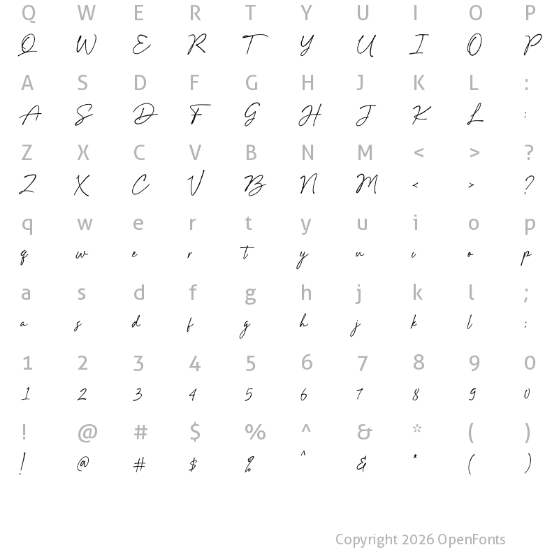 Character Map of Hildera Regular