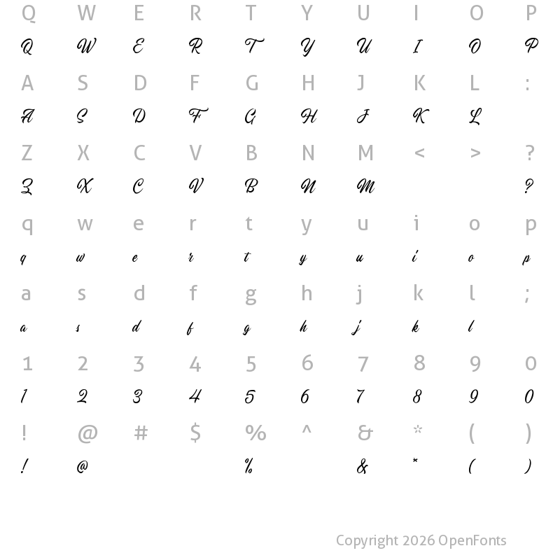 Character Map of Hillstown Clean DEMO Regular