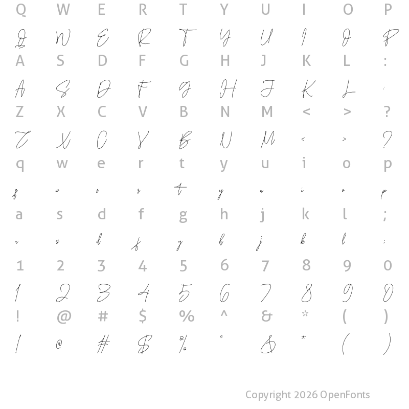 Character Map of Himatany Regular