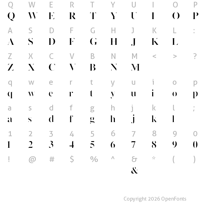 Character Map of Hinge Font Familt Regular