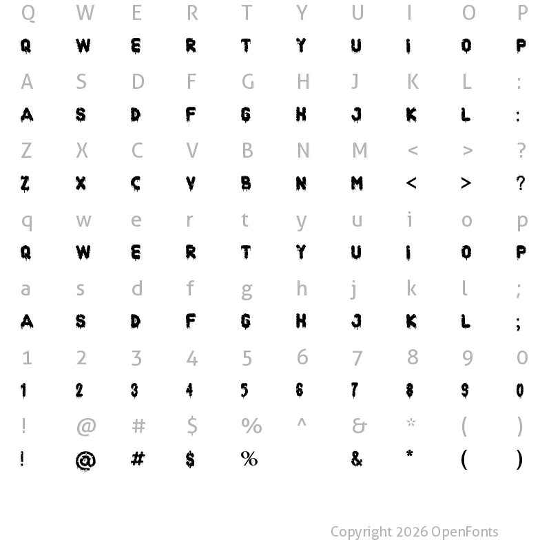 Character Map of Histery Bold