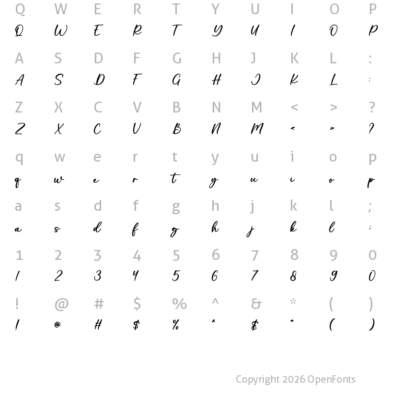 Character Map of HIstory Regular