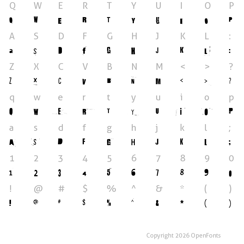 Character Map of Hit me, punk! 12 Regular