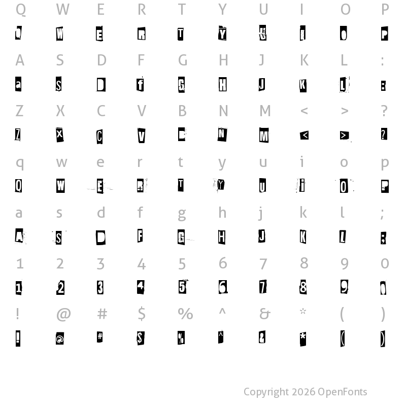 Character Map of Hit me, punk! 14 Regular