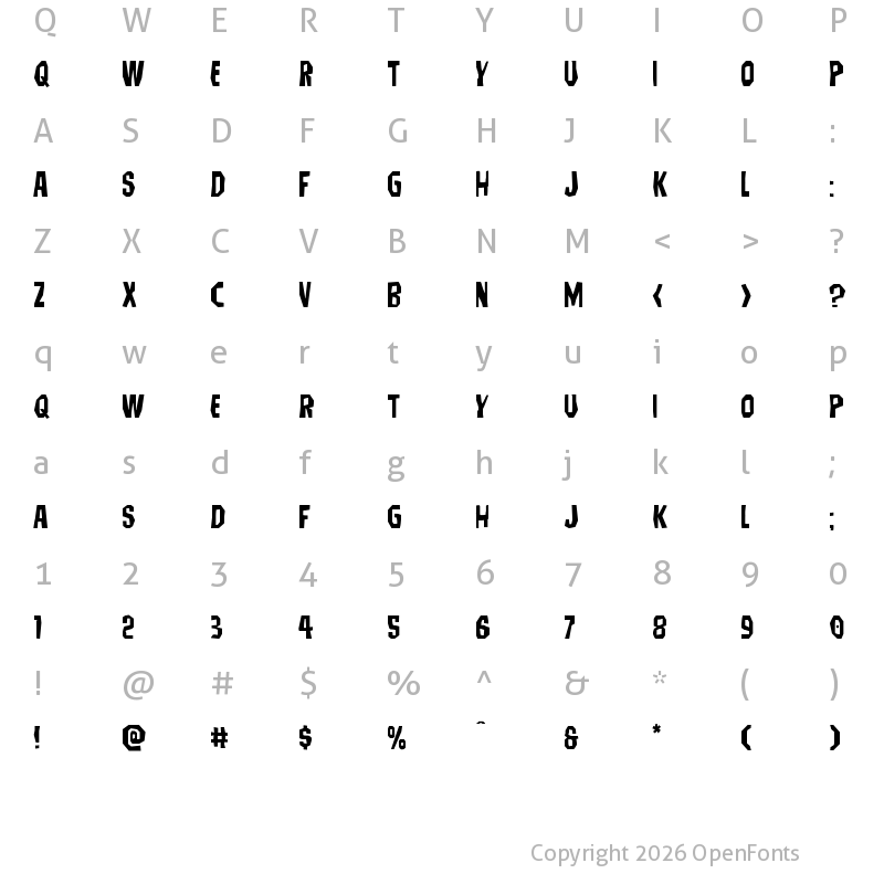 Character Map of Hitchblock Expanded Expanded