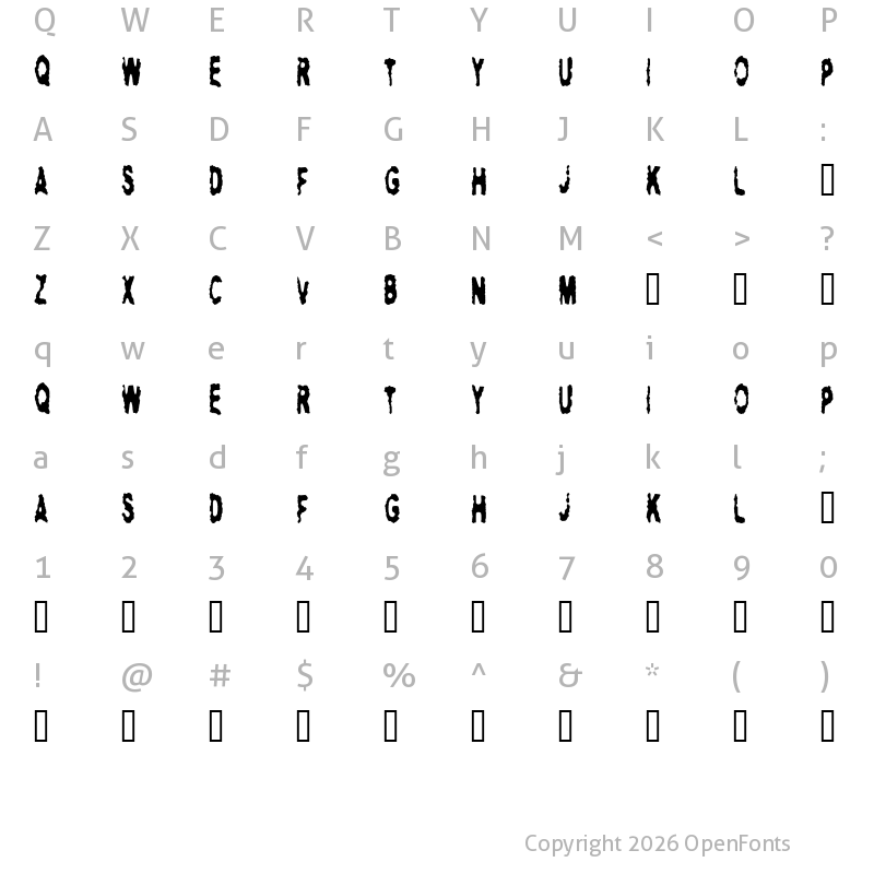 Character Map of hitman Regular