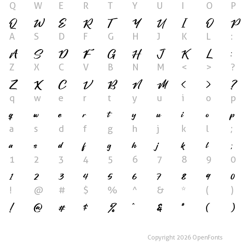 Character Map of Hitoribok Regular