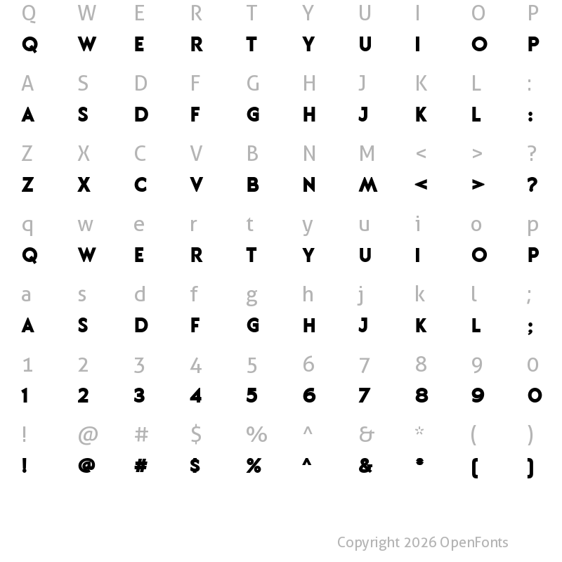 Character Map of Hittedal Sans Demo