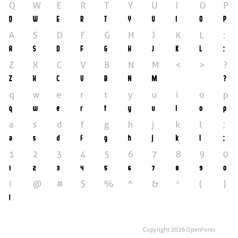 Character Map of Hofmann Regular