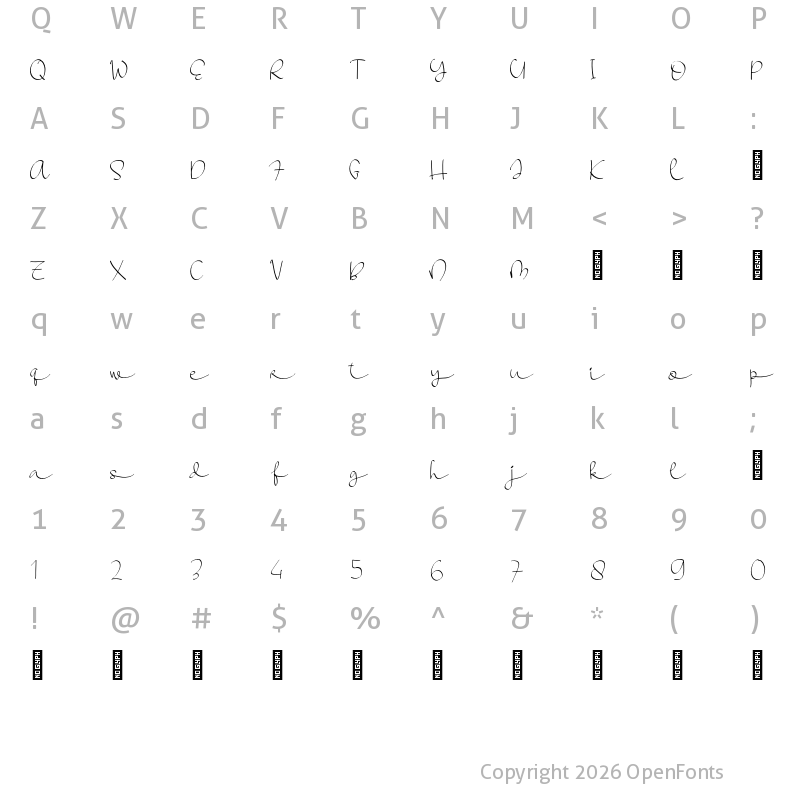 Character Map of Holahop Personal Use Regular