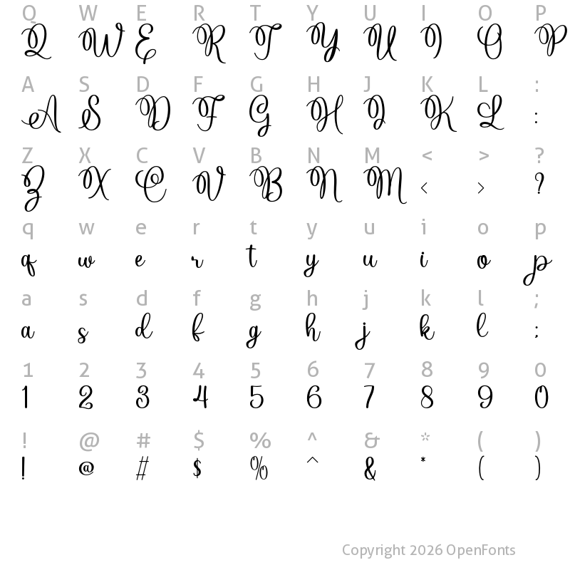 Character Map of Holina Journey Regular