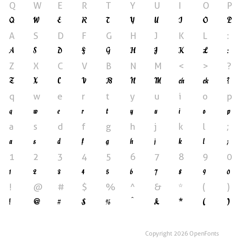 Character Map of Holla Regular
