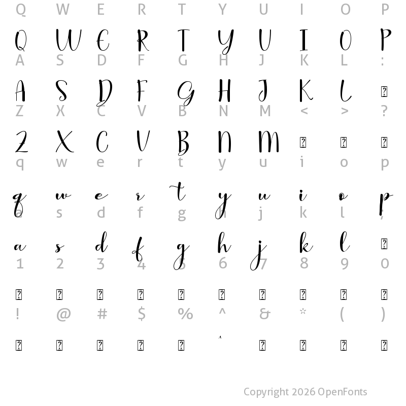 Character Map of Holla Santa Regular