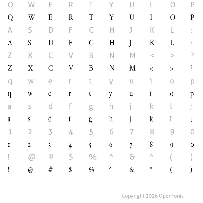 Character Map of HollaMediaeval Regular